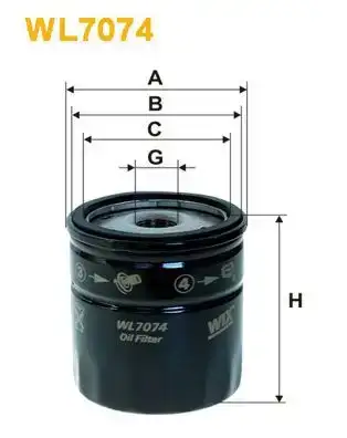 Φίλτρο λαδιού FORD ESCORT 1986 - 1990 MK4 WIX FILTERS WL7074