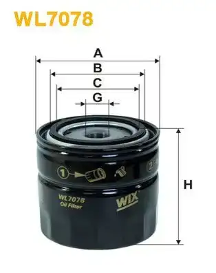 Φίλτρο λαδιού FORD ESCORT 1975 - 1980 ΜΚ2 WIX FILTERS WL7078