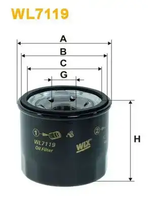 Φίλτρο λαδιού NISSAN PIXO 2009 - ( UA0 ) WIX FILTERS WL7119