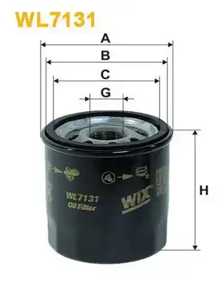 Φίλτρο λαδιού TOYOTA IQ 2009 - 2016 ( AJ1 ) WIX FILTERS WL7131