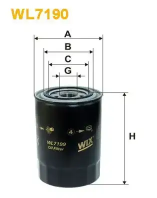 Φίλτρο λαδιού MITSUBISHI PAJERO 2000 - 2002 WIX FILTERS WL7199