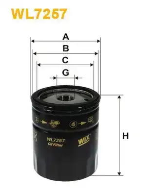 Φίλτρο λαδιού VW LUPO 1998 - 2005 ( 6X1 - 6E1 ) WIX FILTERS WL7257