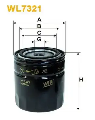 Φίλτρο λαδιού VW PASSAT 2000 - 2005 ( 3B3 ) WIX FILTERS WL7321
