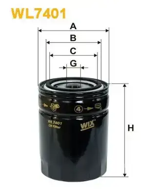 Φίλτρο λαδιού CITROEN JUMPER 1994 - 2002 I ( 230L ) WIX FILTERS WL7401