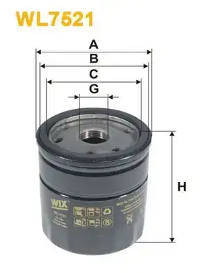 Φίλτρο λαδιού VW POLO 2009 - 2014 ( 6R ) WIX FILTERS WL7521