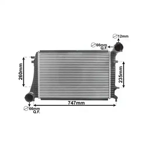 Ψυγείο Intercooler VW TOURAN MPV / ΠΟΛΥΜΟΡΦΙΚΑ / 5dr 2003 - 2006 ( 1T1 ) 1.9 TDI  ( AVQ  ) (100 hp ) Πετρέλαιο #045906210