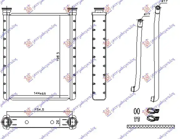Ψυγείο Καλοριφέρ TOYOTA YARIS Hatchback / 3dr 2006 - 2009 ( KL9 ) 1.0 GPL (KSP90_)  ( 1KR-FE  ) (69 hp ) Βενζίνη/αέριο (LPG) #025206500