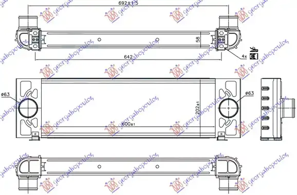 Ψυγείο Intercooler FORD TRANSIT Van 2006 - 2012 2.2 TDCi  ( QVFA  ) (110 hp ) Πετρέλαιο #029706220