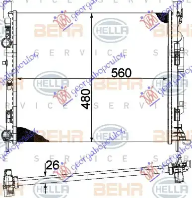 Ψυγείο Νερού RENAULT KANGOO MPV / ΠΟΛΥΜΟΡΦΙΚΑ / 5dr 2009 - 2013 ( KW ) 1.5 dCi  ( K9K 804  ) (110 hp ) Πετρέλαιο #078406315
