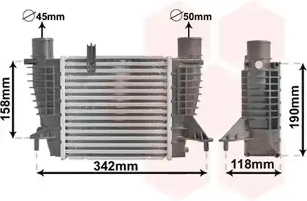 Ψυγείο Intercooler RENAULT CLIO ( BR ) Hatchback / 5dr 2009 - 2013 1.2  ( D7F 766  ) (58 hp ) Βενζίνη #034706200