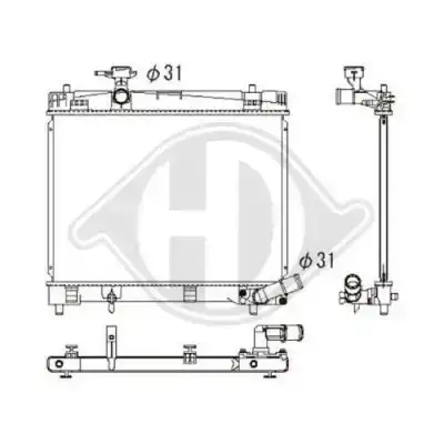 Ψυγείο Νερού TOYOTA YARIS Hatchback / 3dr 2006 - 2009 ( KL9 ) 1.3 VVT-i (NCP90_)  ( 2NZ-FE,2SZ-FE  ) (86 hp ) Βενζίνη #025206355