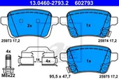 Τακάκια Σετ FIAT 500 2012 - 2017 ( L ) ATE 13.0460-2793.2