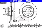 Δισκόπλακες MITSUBISHI COLT 2005 - 2008 ( CZ ) ATE 24.0110-0304.1