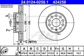 Δισκόπλακες SEAT LEON 2013 - 2016 ATE 24.0124-0258.1