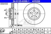 Δισκόπλακες FORD FOCUS 2004 - 2008 (MK2A) ATE 24.0125-0209.1