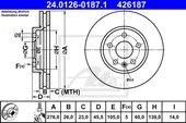 Δισκόπλακες OPEL ASTRA 2015 - ( K ) ATE 24.0126-0187.1