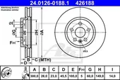 Δισκόπλακες OPEL ASTRA 2015 - ( K ) ATE 24.0126-0188.1