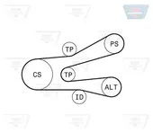 Σετ ιμάντων poly-V PEUGEOT 306 …