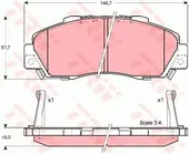 Τακάκια Σετ HONDA ACCORD 1998 - 2002 ( CG / H / K / L ) TRW GDB3177