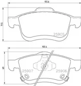 Τακάκια Σετ FIAT 500 2012 - 2017 ( L ) BREMBO P 23 167