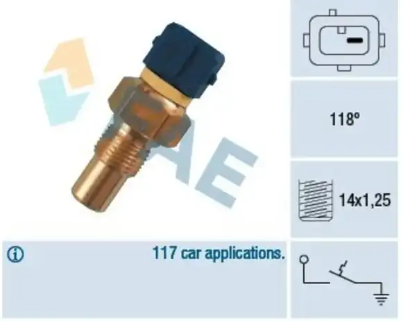 Θερμικός διακόπτης, προειδοπ. λυχνία ψυκτικού υγρού για αυτοκίνητα CITROEN SAXO PEUGEOT 106 Χρονολογίας 1996-2004 FAE35290