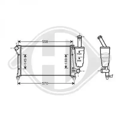 Ψυγείο Νερού FIAT PANDA Hatchback / 5dr 2003 - 2009 ( 169 ) 1.1  ( 187 A1.000  ) (54 hp ) Βενζίνη #040006310