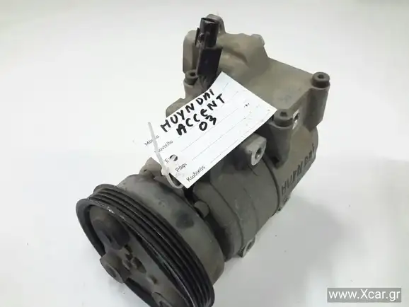 Συμπιεστής A/C (Κομπρέσορας) HYUNDAI ACCENT Liftback / 5dr 2003 - 2005 ( CG ) ( LC2 ) 1.3  ( G4EA  ) (75 hp ) Βενζίνη #97701-25000