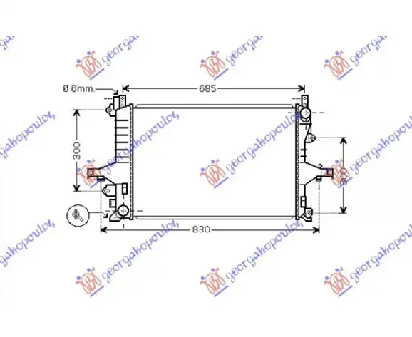 Ψυγείο Νερού VOLVO V70 S/Wagon / 5dr 2000 - 2005 ( P80_ ) 2.0 T  ( B 5204 T5  ) (180 hp ) Βενζίνη #076306310