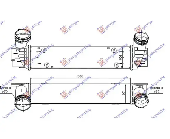 Ψυγείο Intercooler BMW X1 SUV/ ΕΚΤΟΣ ΔΡΟΜΟΥ / 5dr 2009 - 2012 ( E84 ) xDrive 20 d  ( N47 D20 C  ) (177 hp ) Πετρέλαιο #150006240
