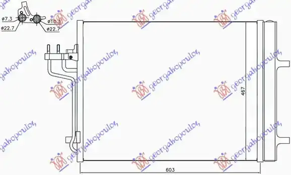 Ψυγείο A/C (Εξωτερικό) FORD TRANSIT CONNECT TOURNEO MPV / ΠΟΛΥΜΟΡΦΙΚΑ / 5dr 2013 - 2015 1.0 EcoBoost  ( M2GA,M2GB  ) (100 hp ) Βενζίνη #317106400