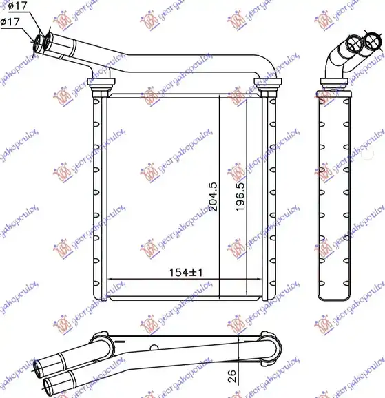 Ψυγείο Καλοριφέρ TOYOTA COROLLA Sedan / 4dr 2016 - 2019 1.3 (NRE180_)  ( 1NR-FE  ) (99 hp ) Βενζίνη #834206500