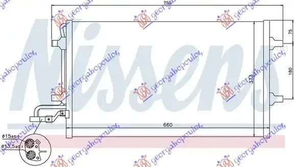 Ψυγείο A/C (Εξωτερικό) VOLVO S40 Sedan / 4dr 2007 - 2012 ( MS ) 1.6  ( B 4164 S3  ) (101 hp ) Βενζίνη #852006410