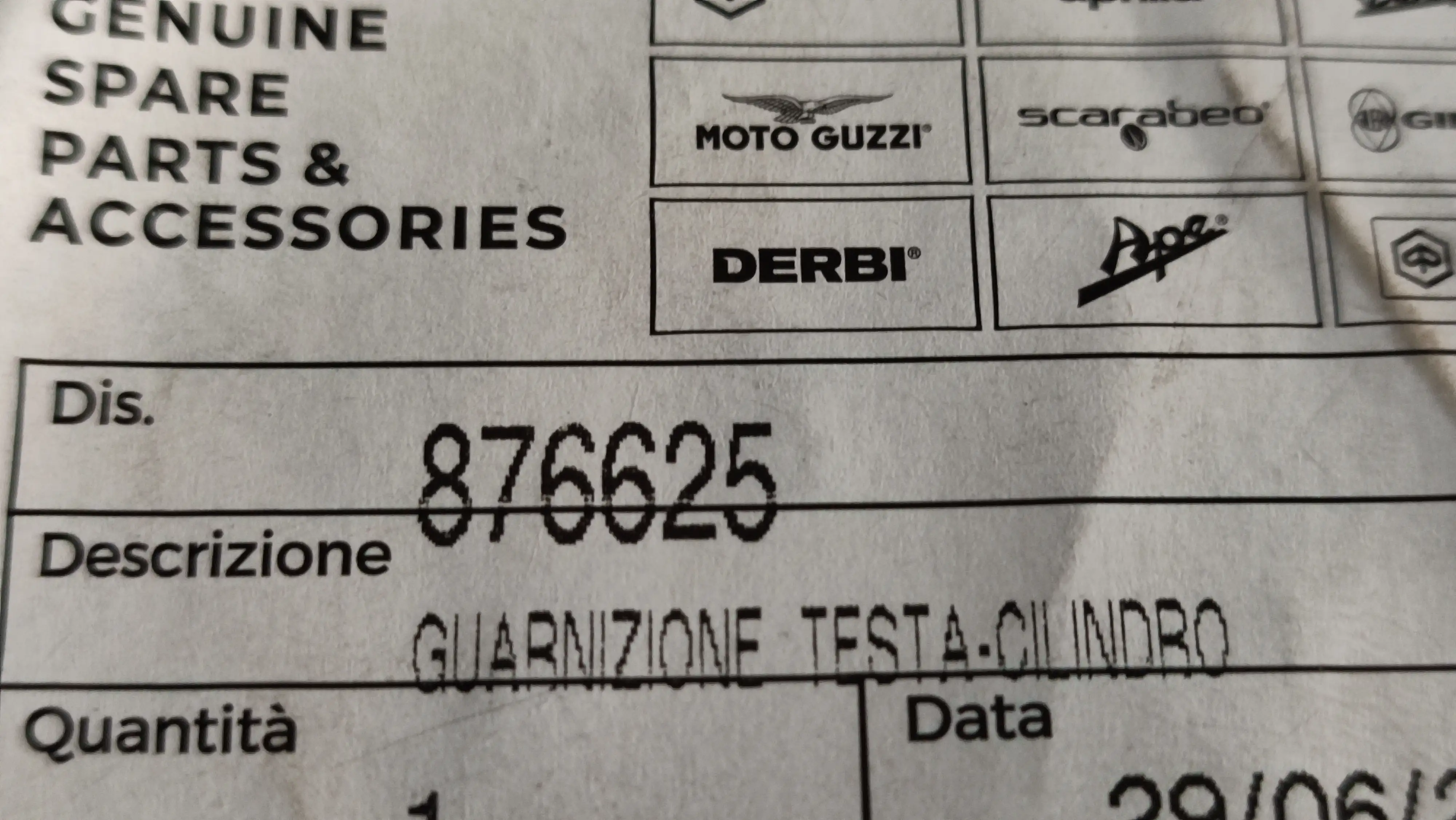 ΦΛΑΝΤΖΑ ΚΕΦΑΛΗΣ APRILIA-DERBI-GILERA-PIAGGIO-SCARABEO-VESPA